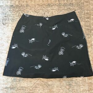 💕 Alice in Wonderland Black Cat Print A-Line Skirt 💕